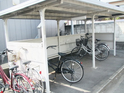 Parking lot. On-site bicycle parking lot