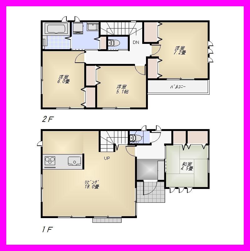 Floor plan. 34,800,000 yen, 4LDK, Land area 81.58 sq m , Building area 95.89 sq m floor plan