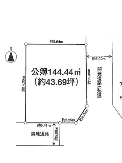 Compartment figure. Land price 34,800,000 yen, Land area 144.44 sq m compartment view