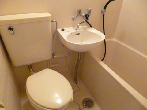 Bath. It is with wash basin.