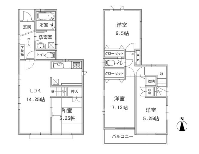 Floor plan. (1 Building), Price 31,900,000 yen, 4LDK, Land area 97.14 sq m , Building area 93.42 sq m