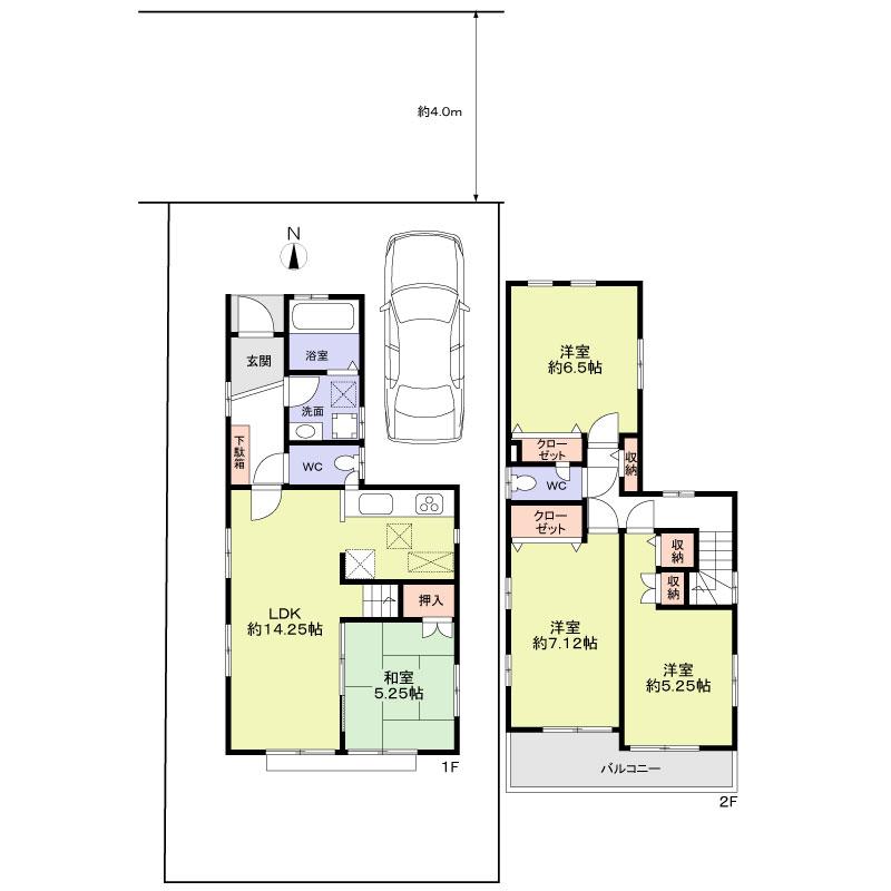 Floor plan. 31,900,000 yen, 4LDK, Land area 97.14 sq m , Building area 93.42 sq m