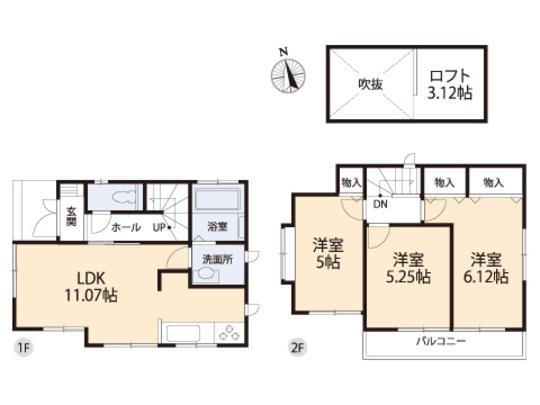 Floor plan. 28,900,000 yen, 3LDK, Land area 85.87 sq m , Building area 67.06 sq m floor plan