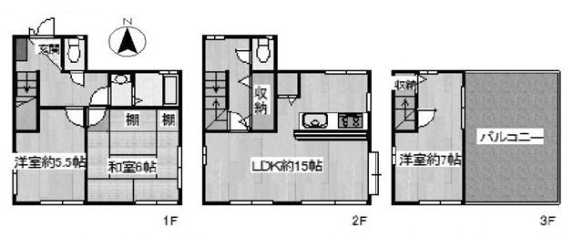 Floor plan. 27.5 million yen, 3LDK, Land area 82 sq m , Building area 86.89 sq m