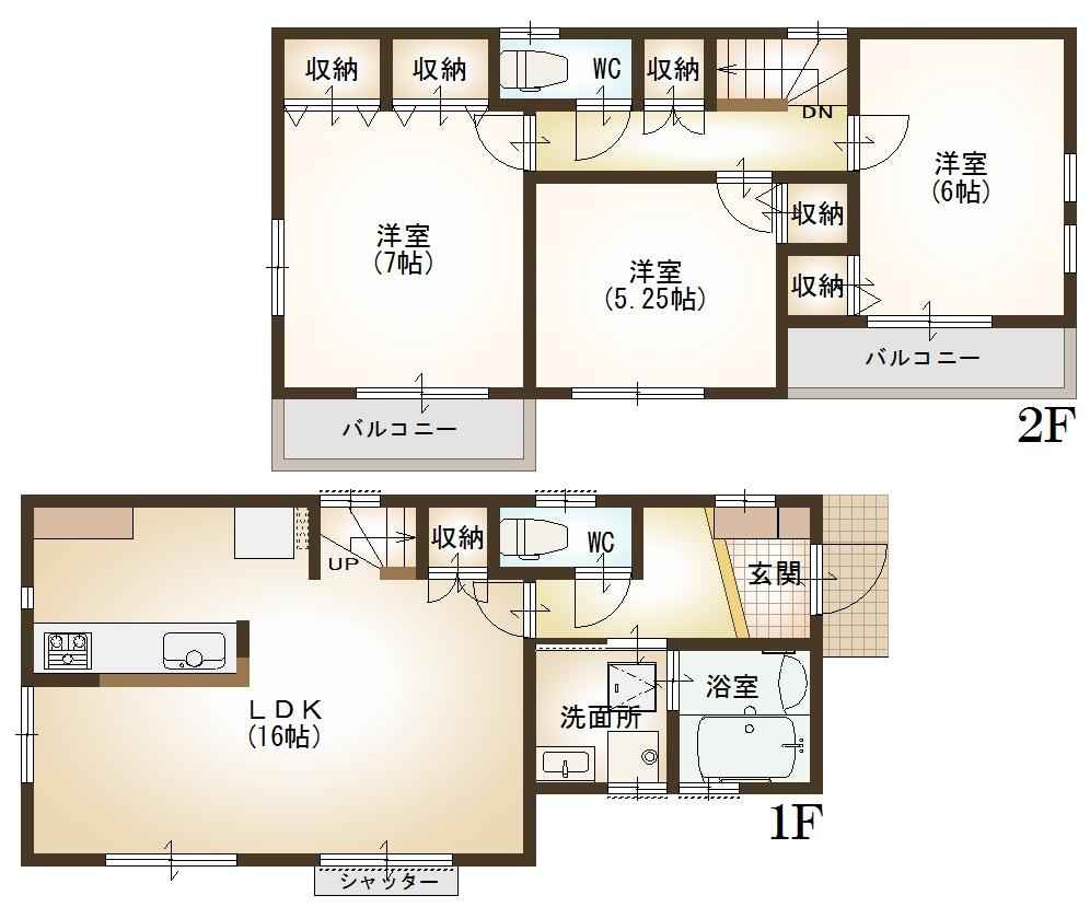Floor plan. 39,800,000 yen, 3LDK, Land area 105.8 sq m , Building area 84.46 sq m