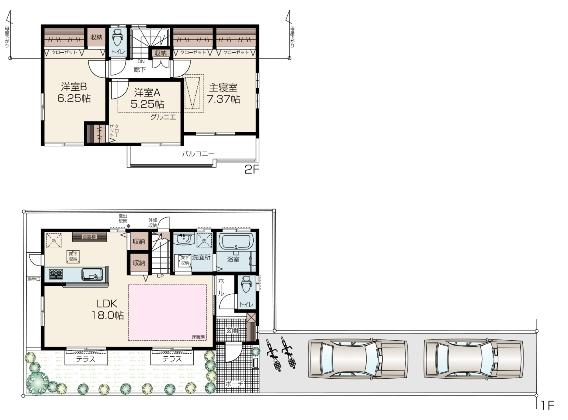 Floor plan. (3 Building), Price 41,890,000 yen, 3LDK, Land area 113.24 sq m , Building area 89.02 sq m