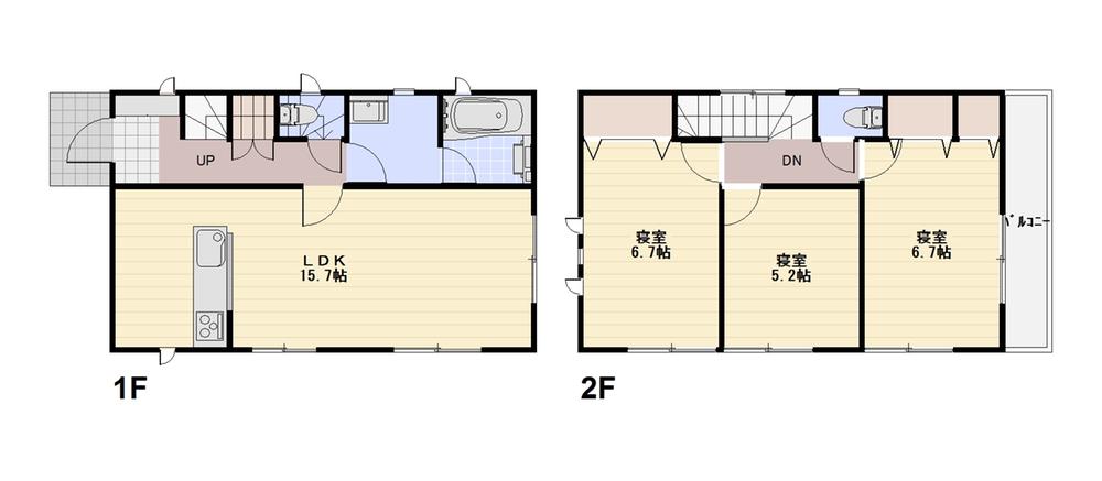 Floor plan. (Building 2), Price 33,800,000 yen, 3LDK, Land area 105.31 sq m , Building area 79.78 sq m