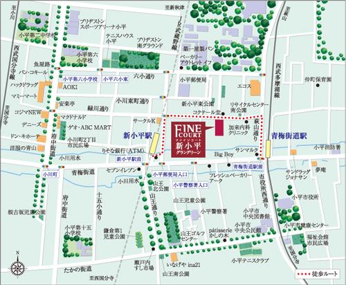 Local guide map. Familiar supermarkets and mass merchandisers, Public facilities such as city hall is close to. Colorful lifestyle convenience facilities fulfilling livable living environment (local guide map)