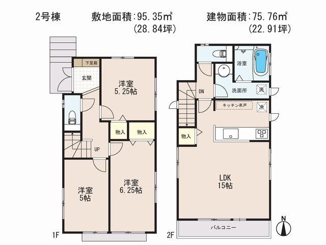 Floor plan. 36,800,000 yen, 3LDK, Land area 95.35 sq m , Building area 75.76 sq m floor plan