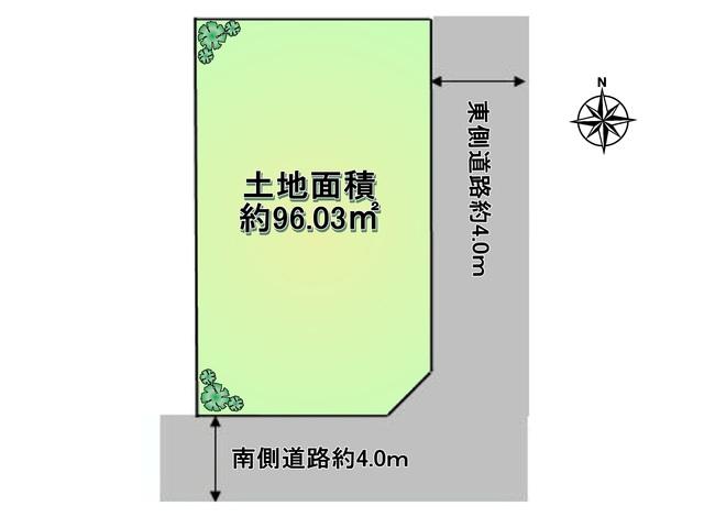 Compartment figure. Land price 24,800,000 yen, Land area 96.03 sq m Kodaira Ogawa 2-chome compartment view