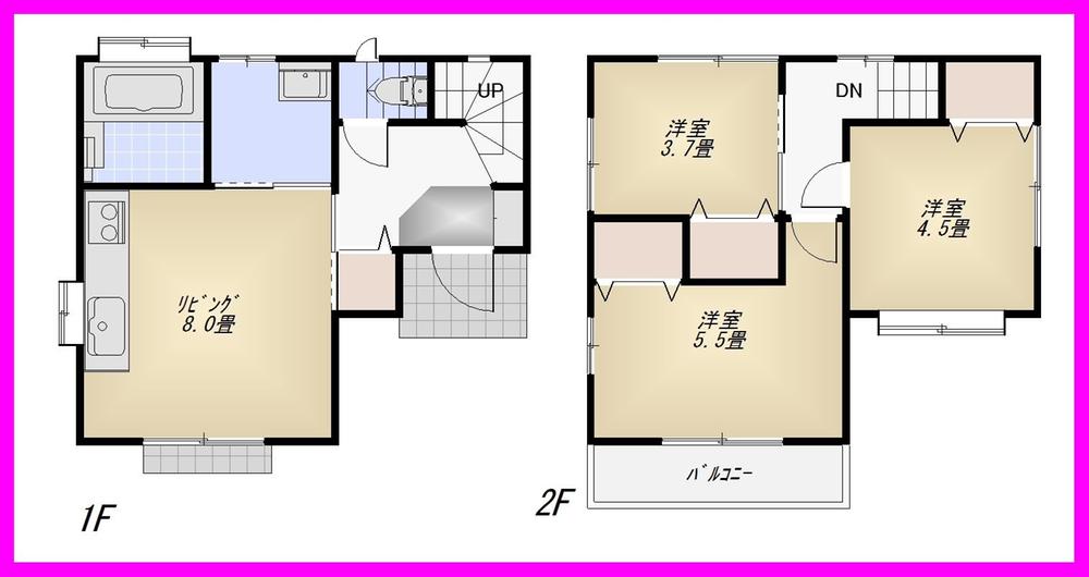 Floor plan. 29,800,000 yen, 3DK, Land area 71.68 sq m , Building area 55.68 sq m
