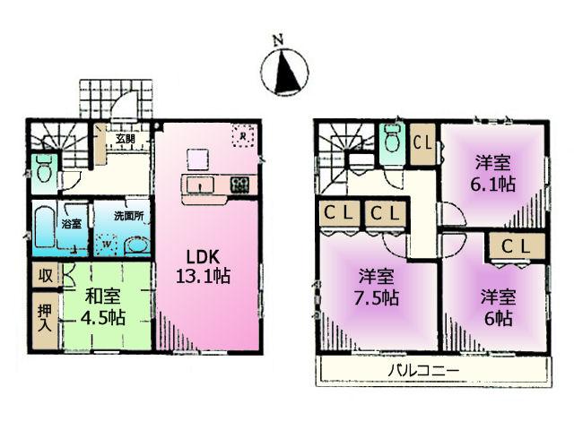 Floor plan. 36,800,000 yen, 4LDK, Land area 114.07 sq m , Building area 91.12 sq m