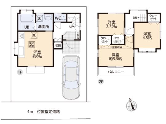 Floor plan. 29,800,000 yen, 2DK, Land area 71.68 sq m , Building area 55.68 sq m floor plan