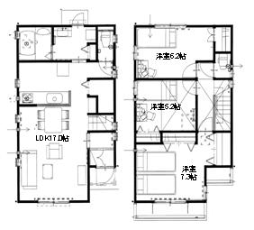 Other building plan example. Building plan example (AB No. land) Building price 15 million yen, Building area 86.12 sq m