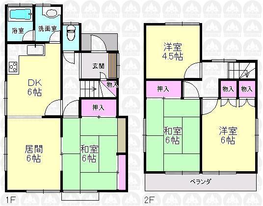 Floor plan. 25 million yen, 5DK, Land area 88 sq m , Building area 80.77 sq m