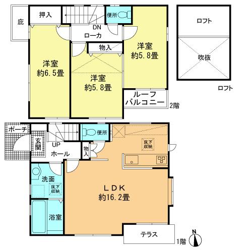 Floor plan. 29,800,000 yen, 3LDK, Land area 85.09 sq m , Building area 78.23 sq m