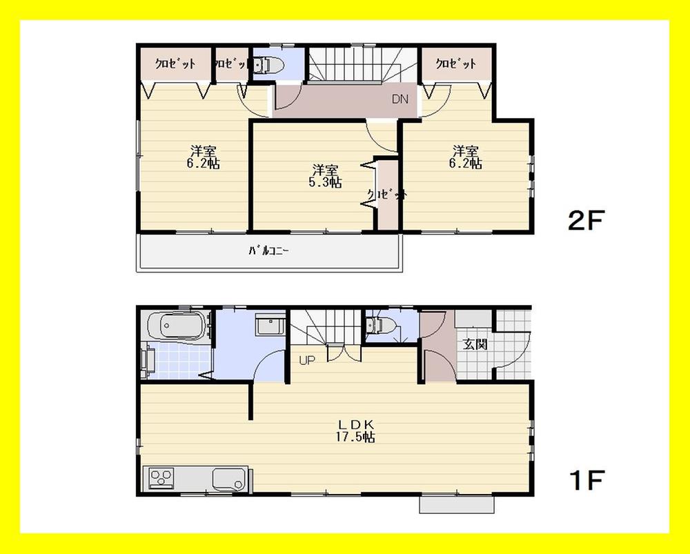 Floor plan. 40,500,000 yen, 3LDK, Land area 105.64 sq m , Building area 83.62 sq m
