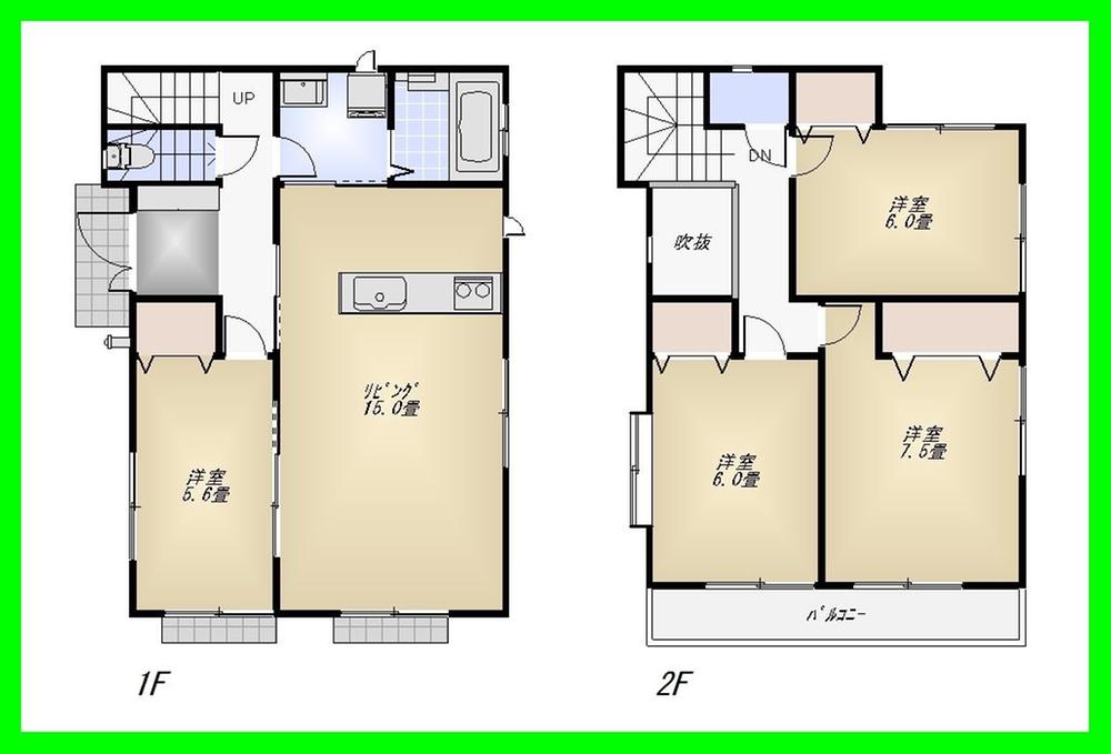 Floor plan. (1 Building), Price 36,800,000 yen, 4LDK, Land area 120.23 sq m , Building area 96.67 sq m