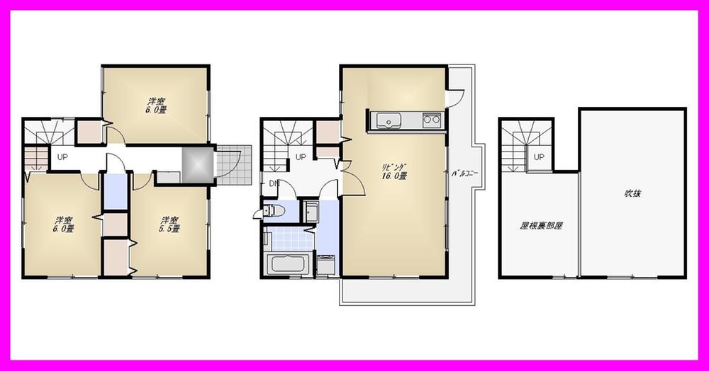 Floor plan. (B Building), Price 43,800,000 yen, 3LDK, Land area 102.01 sq m , Building area 81.2 sq m