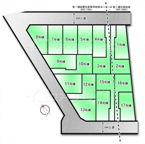 Compartment figure. 39,900,000 yen, 4LDK, Land area 102.04 sq m , All 17 buildings of the mansion that has been building area 92.94 sq m well-balanced formation! In the subdivision gives us the tranquility and warmth.