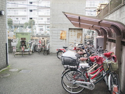 Parking lot. Bicycle Covered