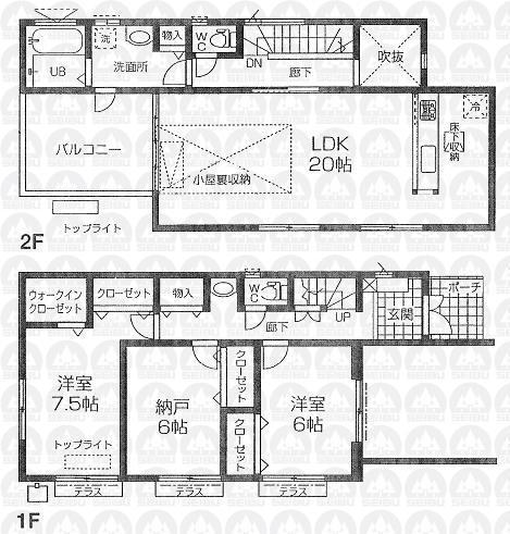 Floor plan. (8 Building), Price 31,800,000 yen, 2LDK+S, Land area 111.91 sq m , Building area 108.85 sq m