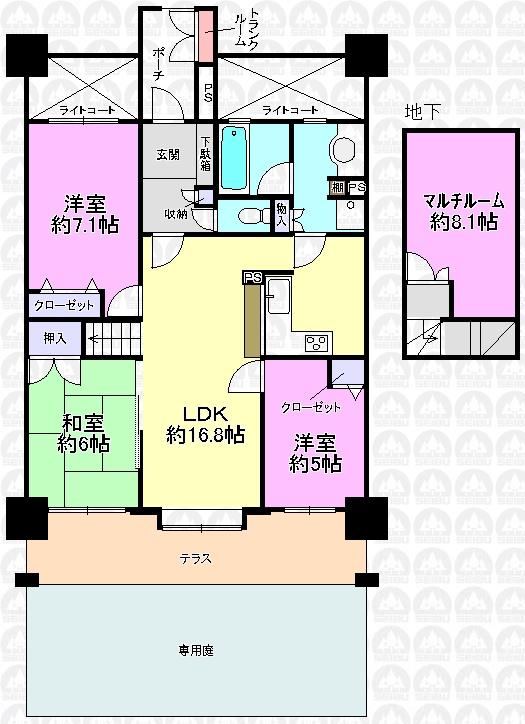 Floor plan. 3LDK, Price 28.8 million yen, Occupied area 93.52 sq m