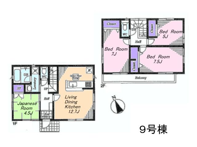Floor plan. 39,800,000 yen, 4LDK, Land area 110.18 sq m , Building area 87.48 sq m
