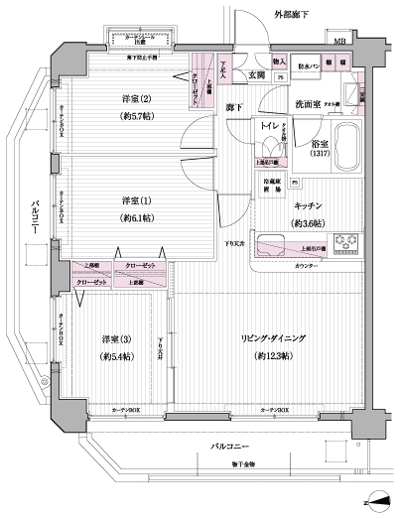 Floor: 3LDK, occupied area: 68.82 sq m