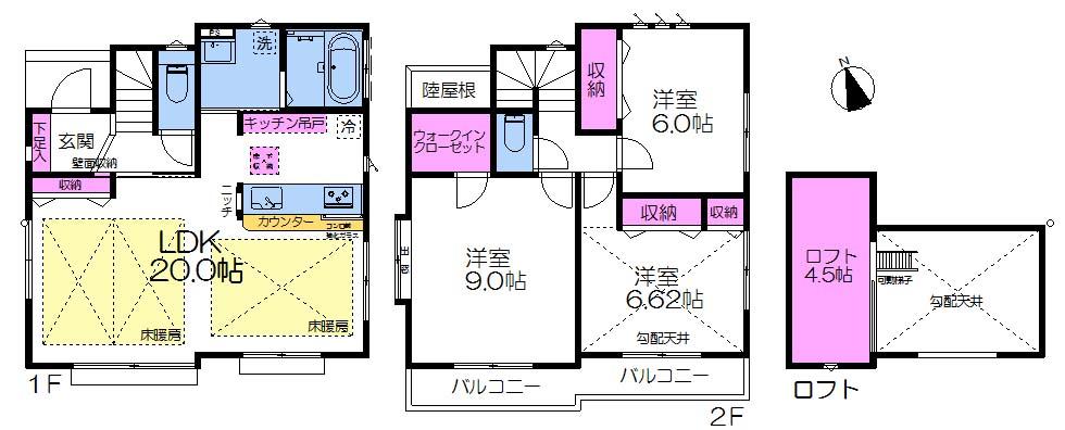 Floor plan. 37,800,000 yen, 3LDK, Land area 120.86 sq m , Building area 96.04 sq m