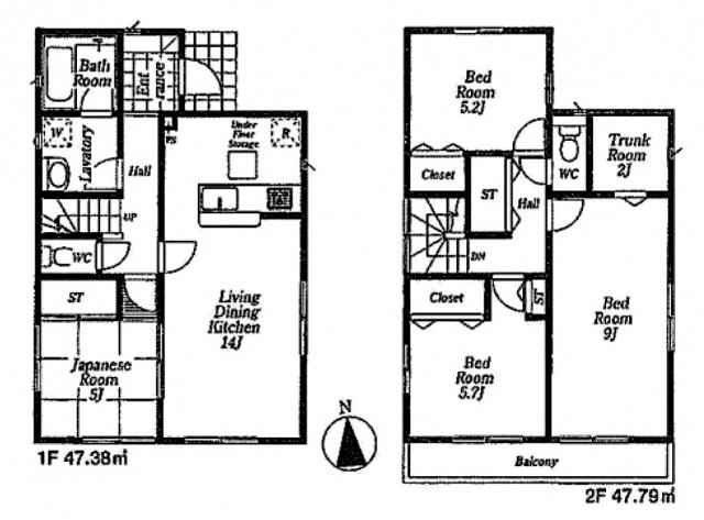 Floor plan. 39,800,000 yen, 4LDK, Land area 119.48 sq m , Building area 95.17 sq m 1 Building.