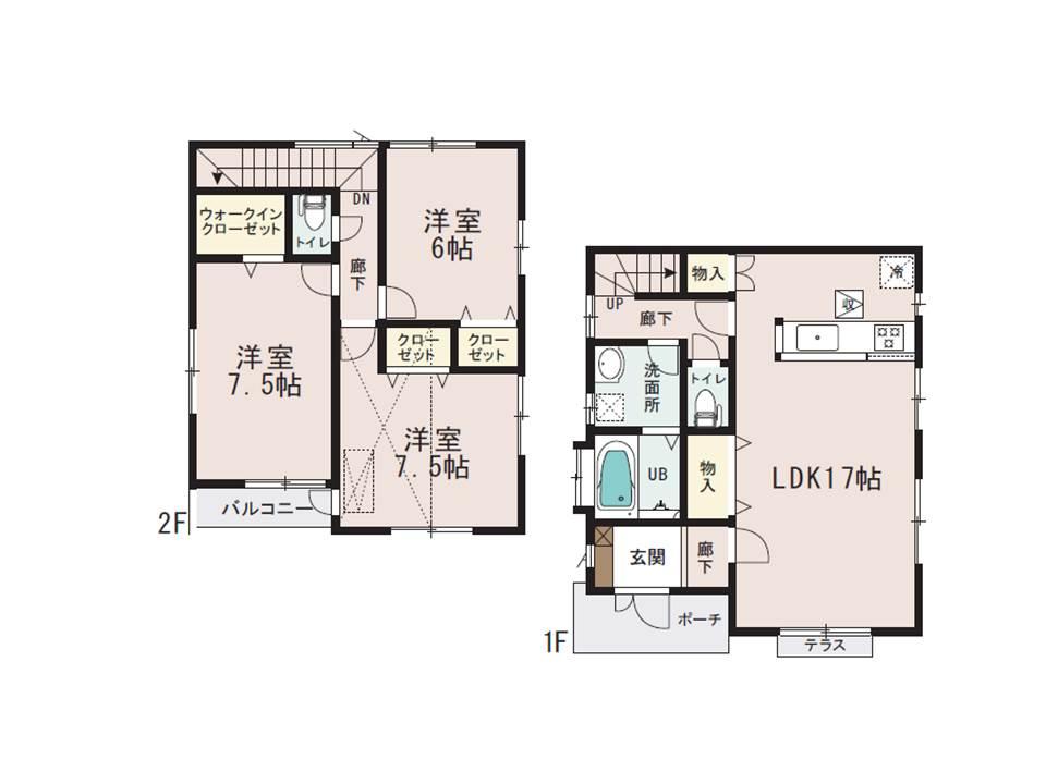 Floor plan. 34,800,000 yen, 3LDK + S (storeroom), Land area 100.76 sq m , Building area 93.56 sq m floor plan