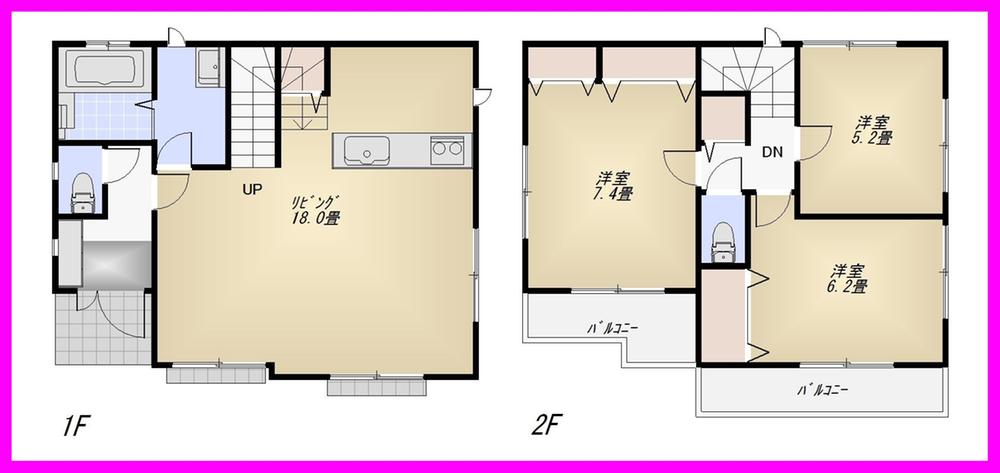 Floor plan. (F Building), Price 43,800,000 yen, 3LDK, Land area 111.5 sq m , Building area 86.63 sq m