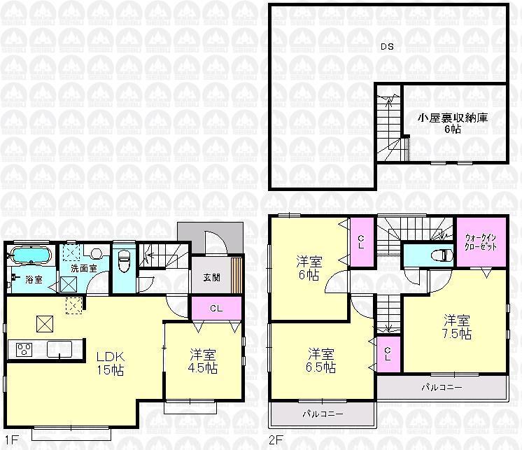 Floor plan. (Building 2), Price 48,800,000 yen, 4LDK, Land area 120.02 sq m , Building area 93.96 sq m