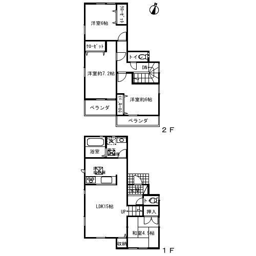 Floor plan. (3 Building), Price 34,800,000 yen, 4LDK, Land area 113.87 sq m , Building area 89.5 sq m