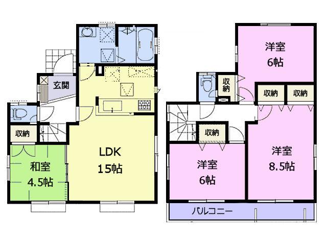 Floor plan. 39,800,000 yen, 4LDK, Land area 117.61 sq m , Building area 92.73 sq m