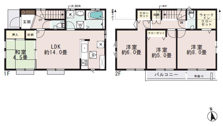 Floor plan. (3 Building), Price 44 million yen, 4LDK, Land area 118.62 sq m , Building area 93.57 sq m