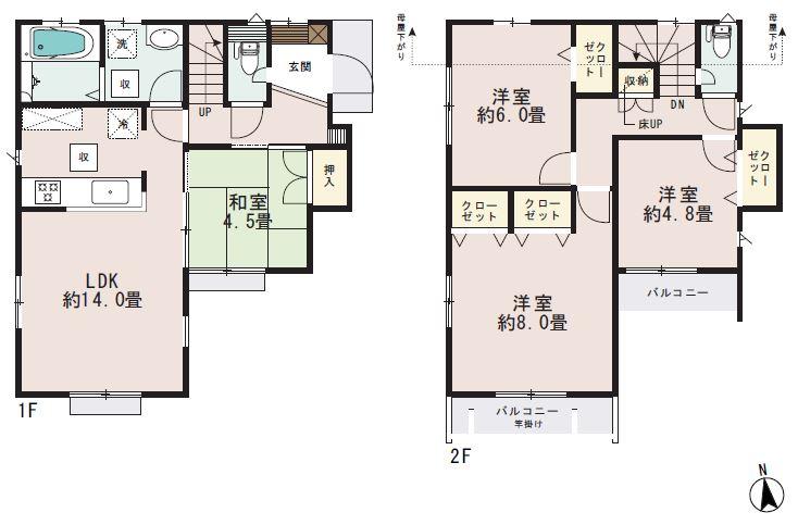 Floor plan. (10 Building), Price 43,400,000 yen, 4LDK, Land area 118.62 sq m , Building area 93.77 sq m