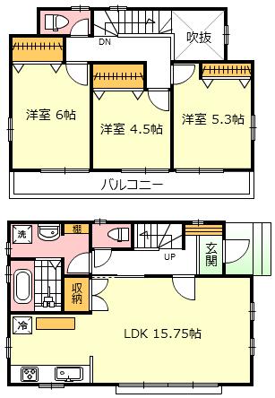 Building plan example (floor plan). Building plan example Building price 11.6 million yen, Building area 81.81  sq m