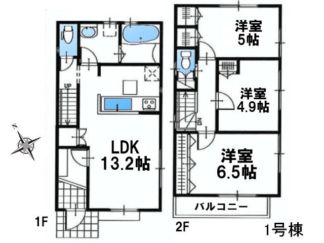 Floor plan. 37,800,000 yen, 3LDK, Land area 91.92 sq m , Building area 72.9 sq m Kodaira Hanakoganeiminami-cho 3-chome 1 Building Floor plan
