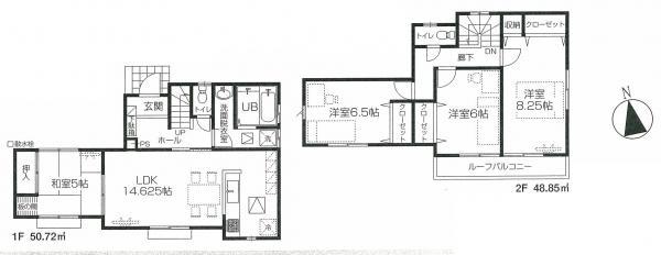 Floor plan. 33,800,000 yen, 4LDK, Land area 105.64 sq m , Building area 99.57 sq m