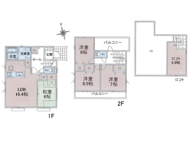 Floor plan. 55,800,000 yen, 4LDK, Land area 164.65 sq m , Building area 103.5 sq m