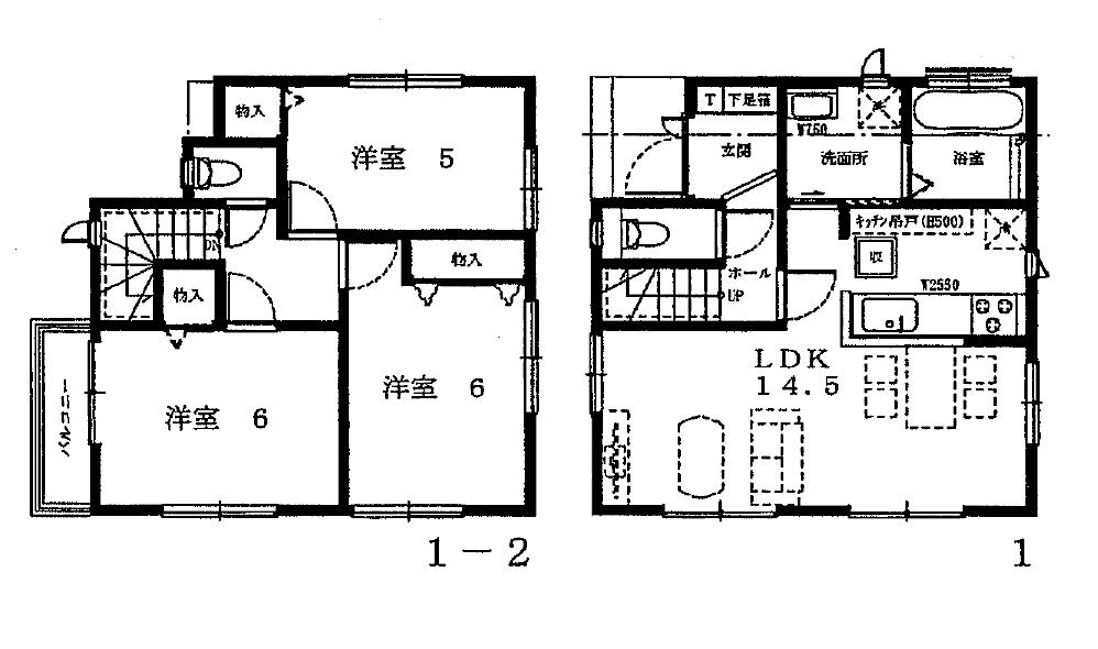 Floor plan. (1 Building), Price 36,800,000 yen, 3LDK, Land area 73.33 sq m , Building area 75.76 sq m