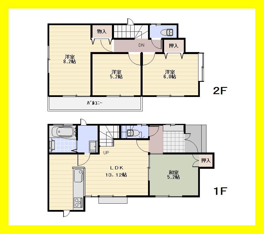 Floor plan. 41,800,000 yen, 4LDK, Land area 112 sq m , Building area 86.11 sq m