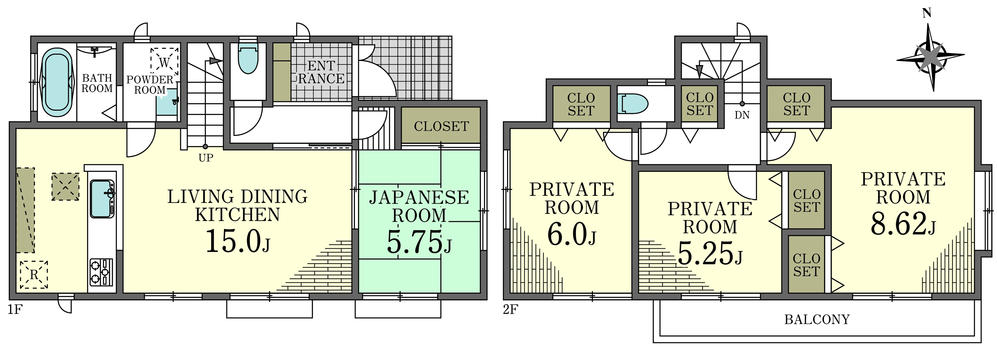 Floor plan. (F Building), Price 39,800,000 yen, 4LDK, Land area 120 sq m , Building area 95.02 sq m