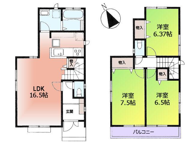 Floor plan. 37,900,000 yen, 3LDK, Land area 110.01 sq m , Building area 86.12 sq m