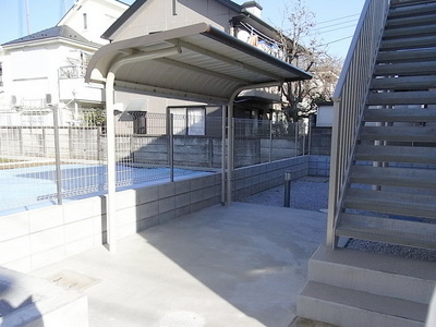 Entrance. Bicycle-parking space