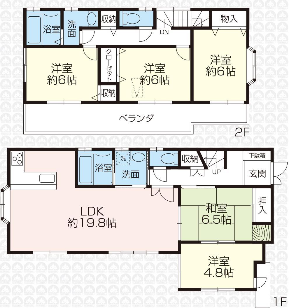 Floor plan. 41,800,000 yen, 5LDK, Land area 155.34 sq m , Building area 111.13 sq m