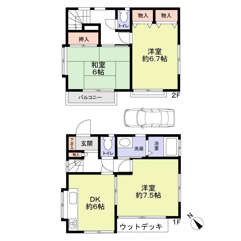 Floor plan. 23.8 million yen, 3DK, Land area 69.73 sq m , Building area 66.24 sq m