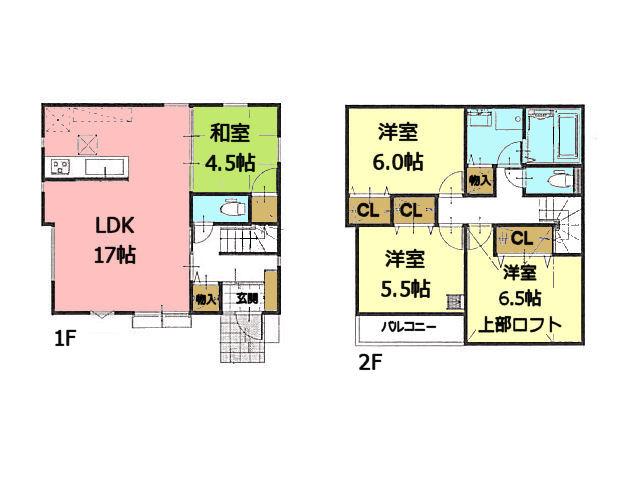 Floor plan. 43,800,000 yen, 4LDK, Land area 96.2 sq m , Building area 92.34 sq m